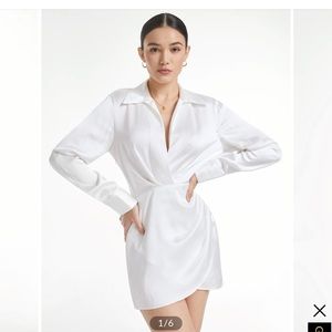 Satin Collared Mini Dress
